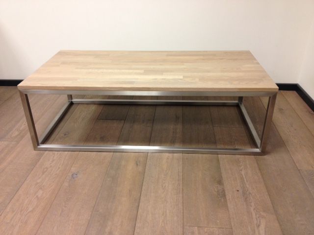Respectievelijk enkel herhaling rvs design salontafel | Hagendijk Techniek - Metaalbewerkingsbedrijf