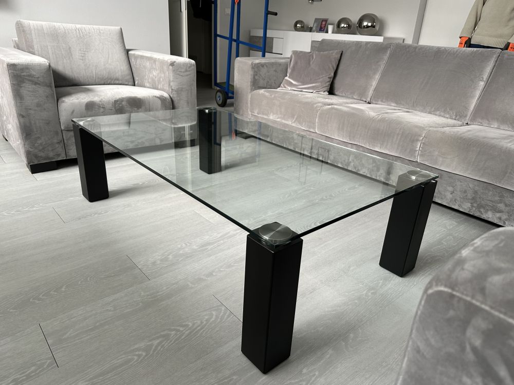 Rechthoekige salontafel met glazen blad ST-11